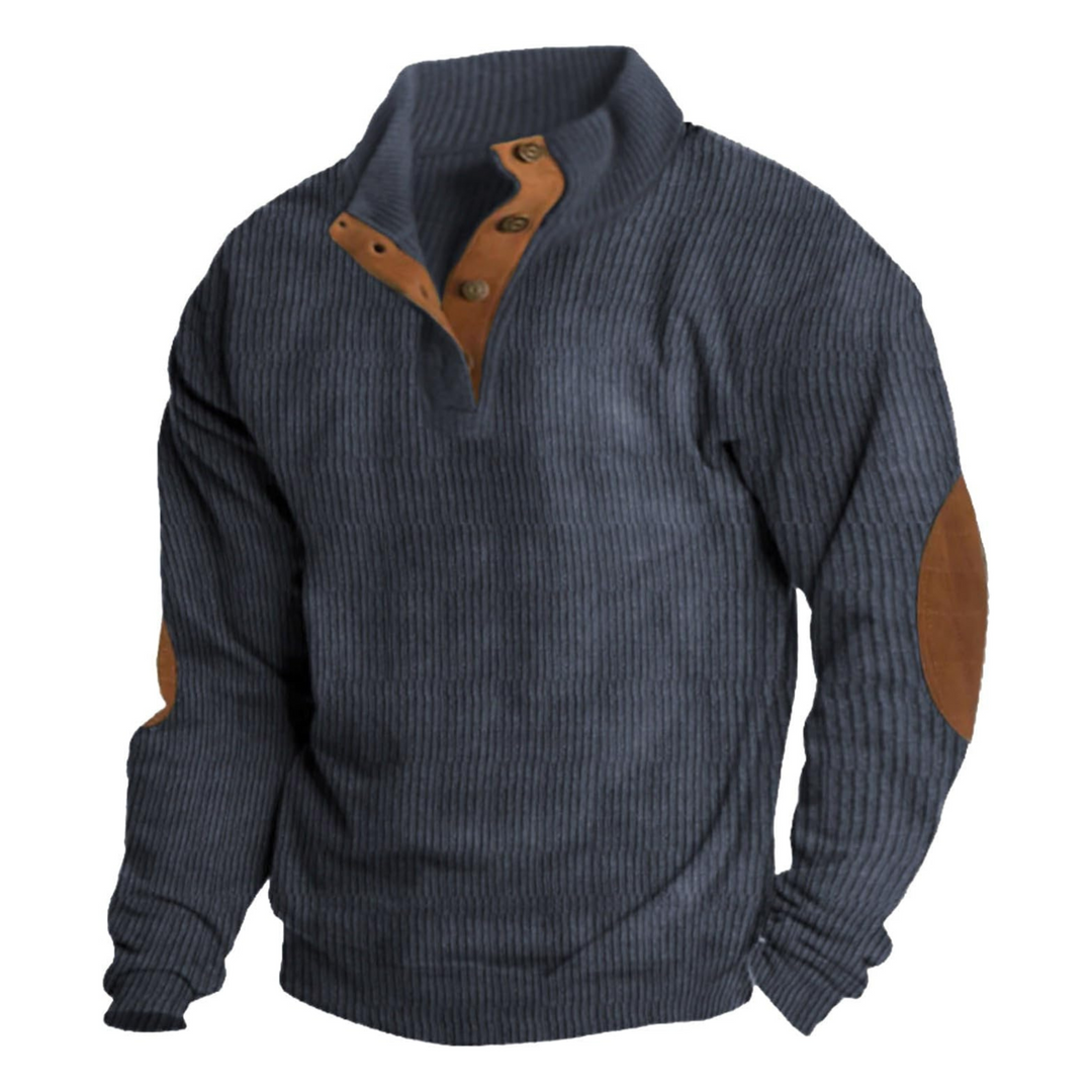 Bram | Pull rétro pour homme à col montant et coudières