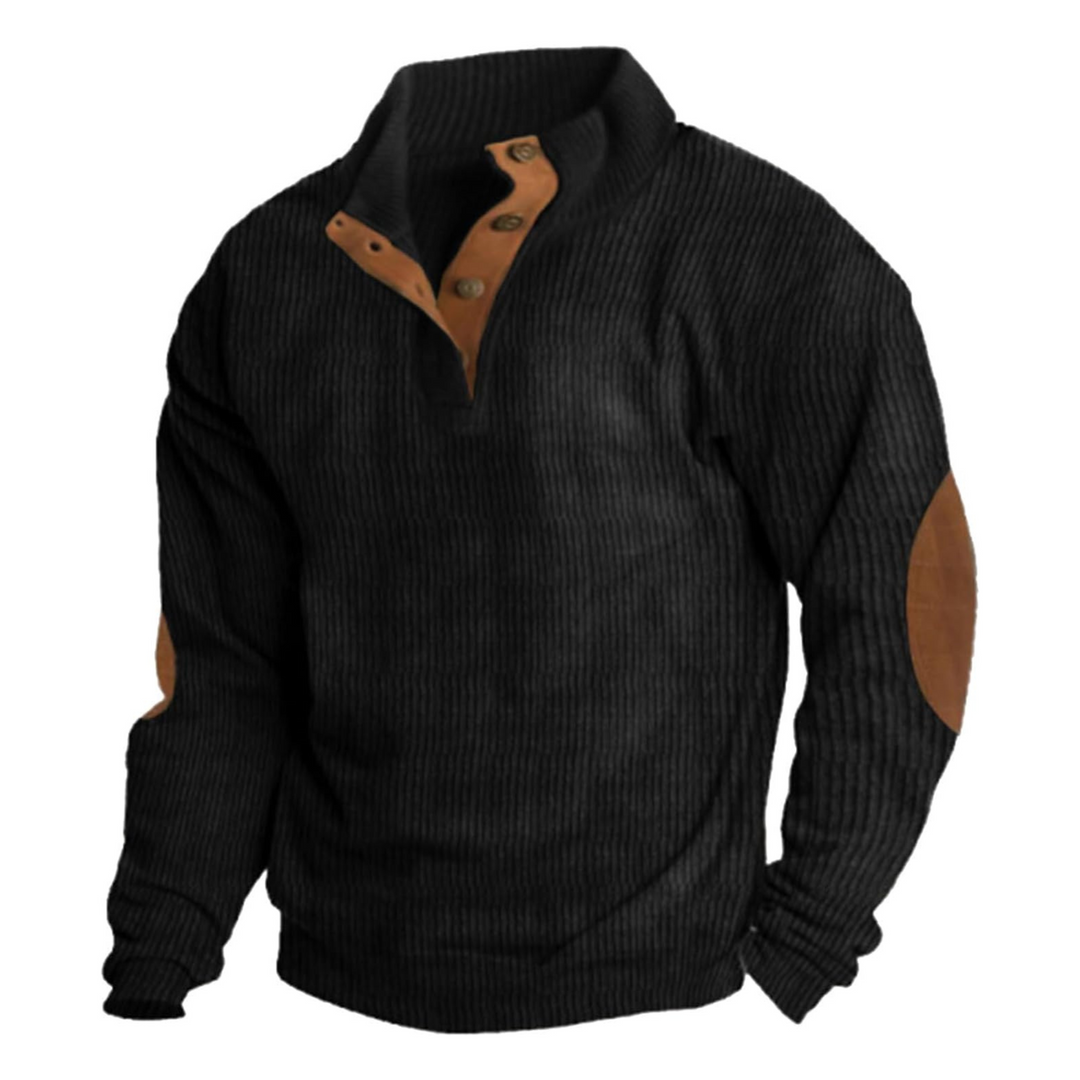 Bram | Pull rétro pour homme à col montant et coudières