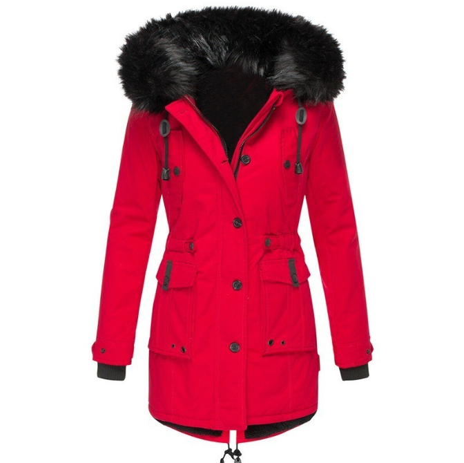 Eva | Longue parka doublée pour femme à capuche