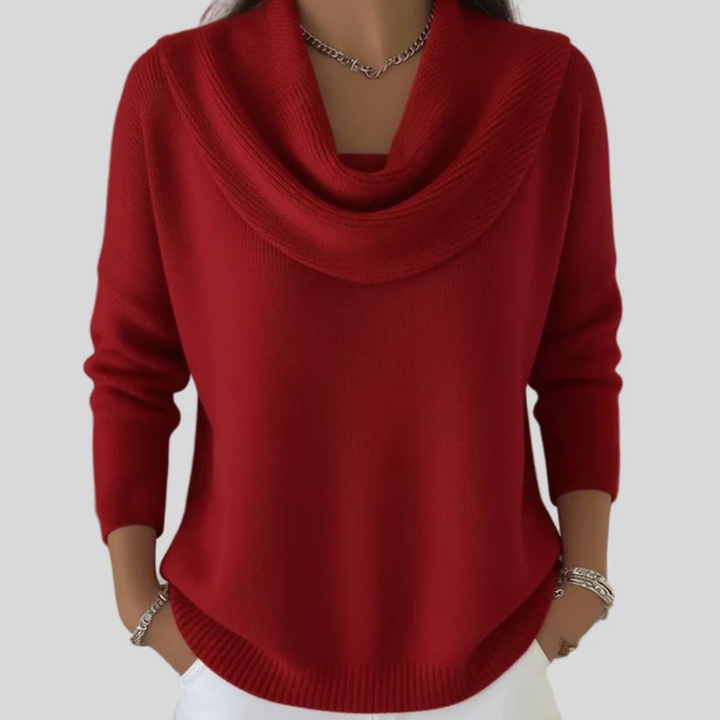 Fenna | Pull pour femme à col châle drapé