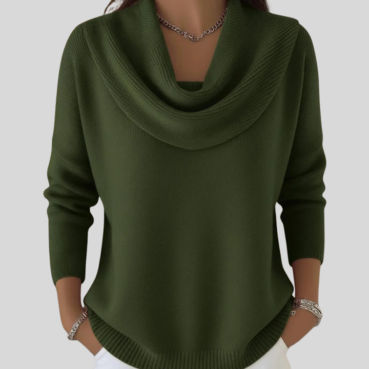 Fenna | Pull pour femme à col châle drapé