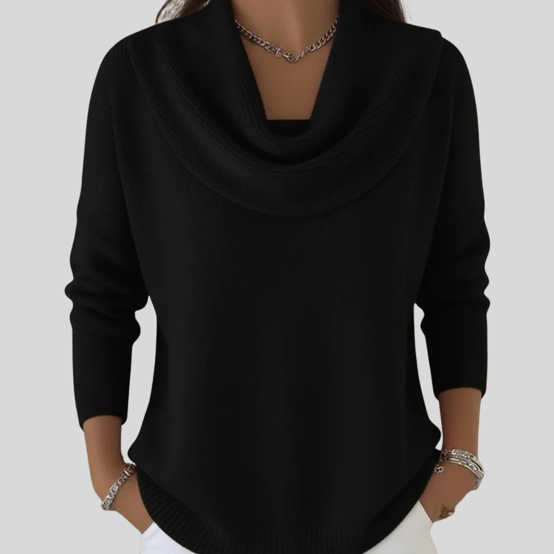 Fenna | Pull pour femme à col châle drapé