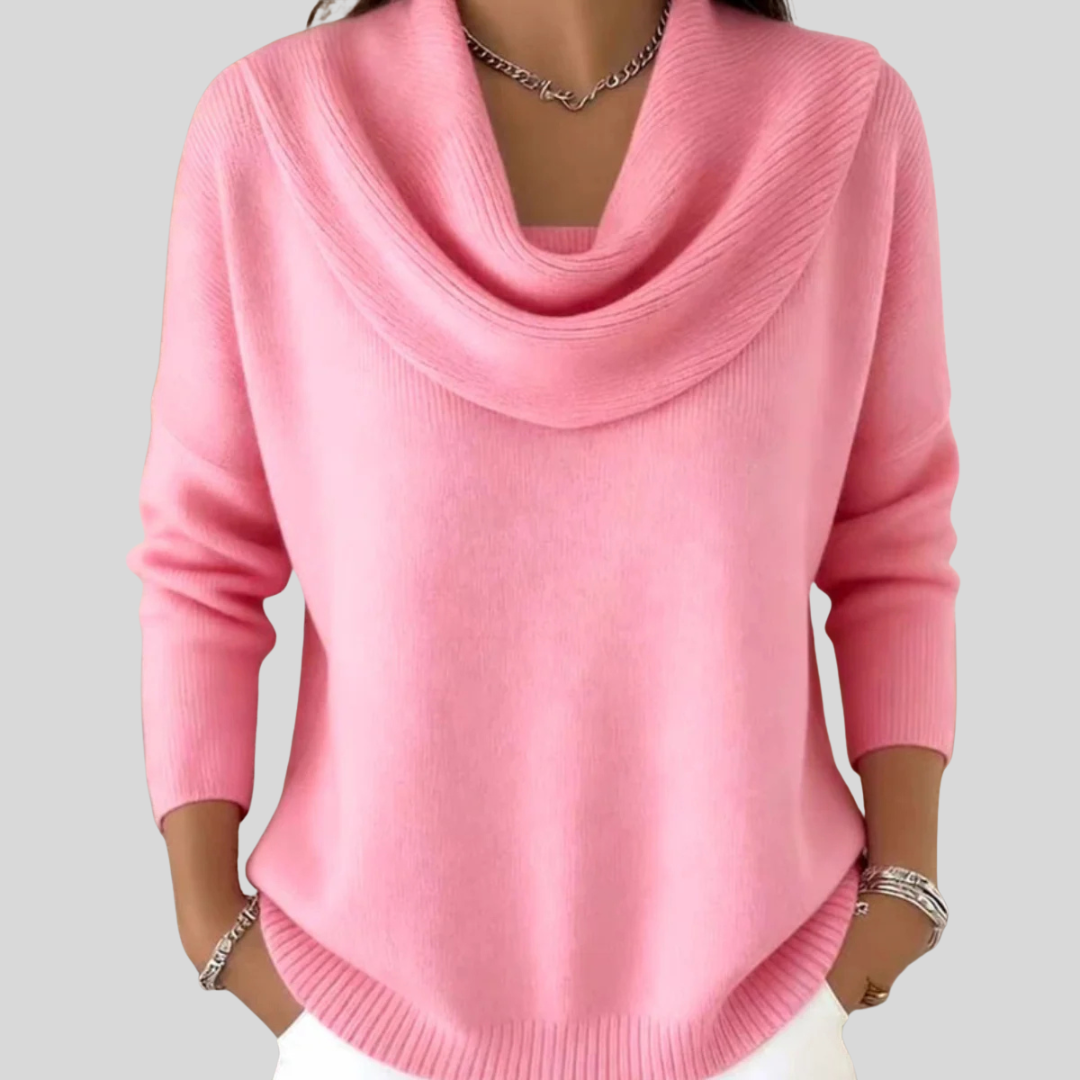 Fenna | Pull pour femme à col châle drapé