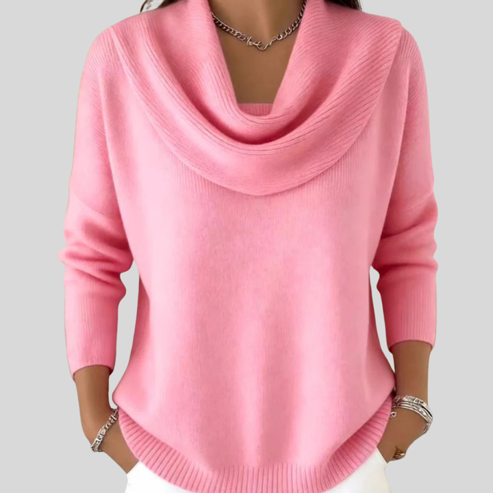 Fenna | Pull pour femme à col châle drapé