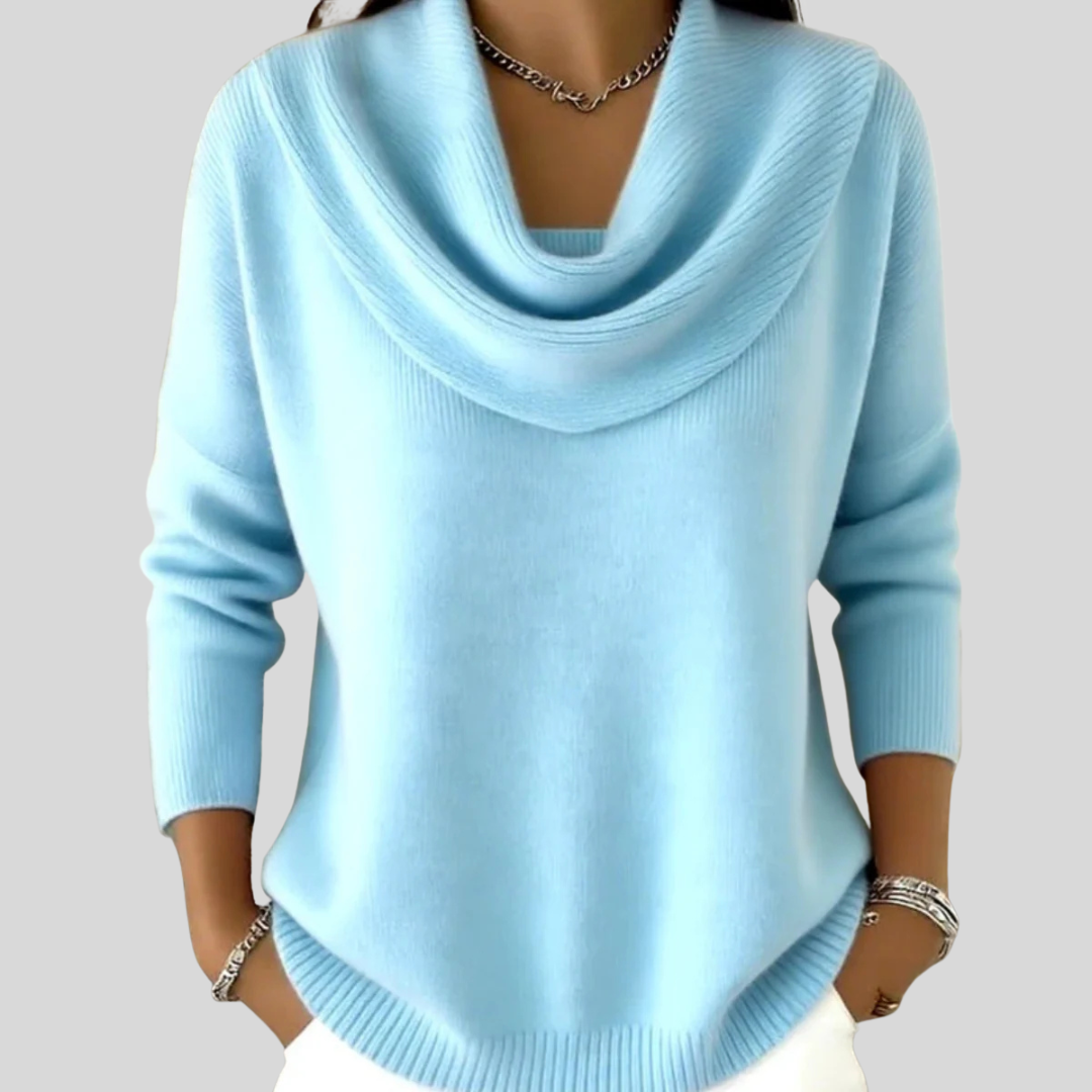 Fenna | Pull pour femme à col châle drapé