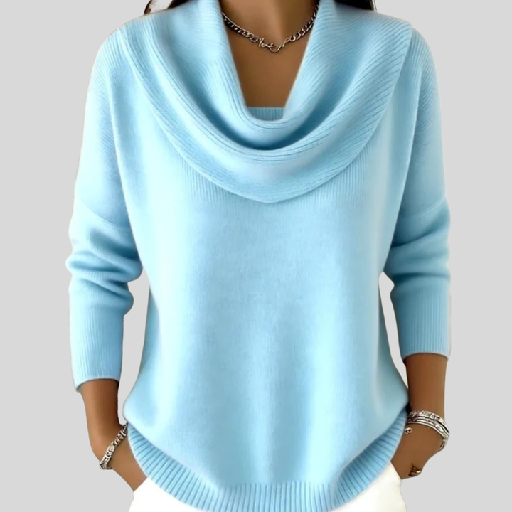 Fenna | Pull pour femme à col châle drapé