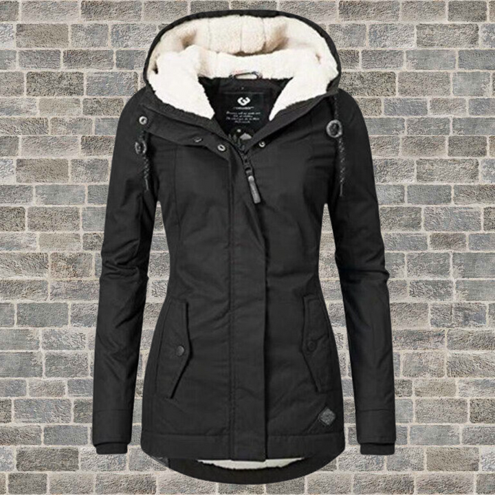 Fien | Dames Gevoerde Capuchon Ritssluiting Lange Parka