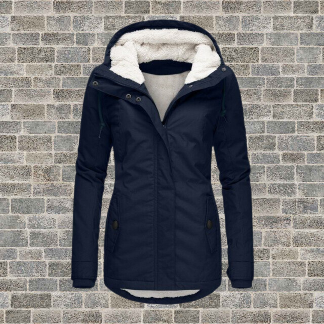 Fien | Dames Gevoerde Capuchon Ritssluiting Lange Parka