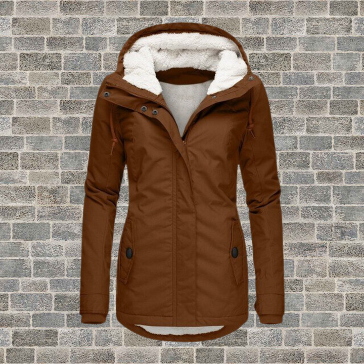 Fien | Dames Gevoerde Capuchon Ritssluiting Lange Parka