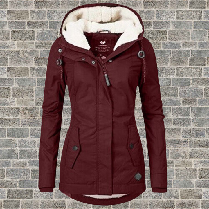 Fien | Dames Gevoerde Capuchon Ritssluiting Lange Parka