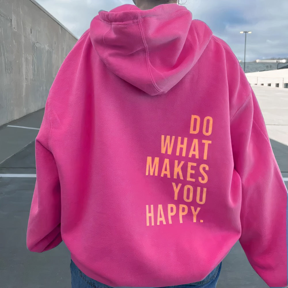 Fleur | Sweat à capuche oversize avec imprimé au dos pour femme