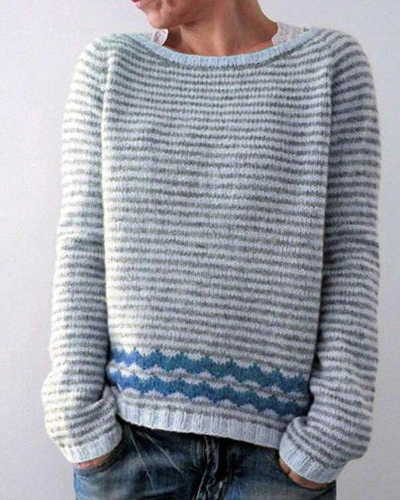 Ingrid | Pull pour femme à motif norvégien et col rond