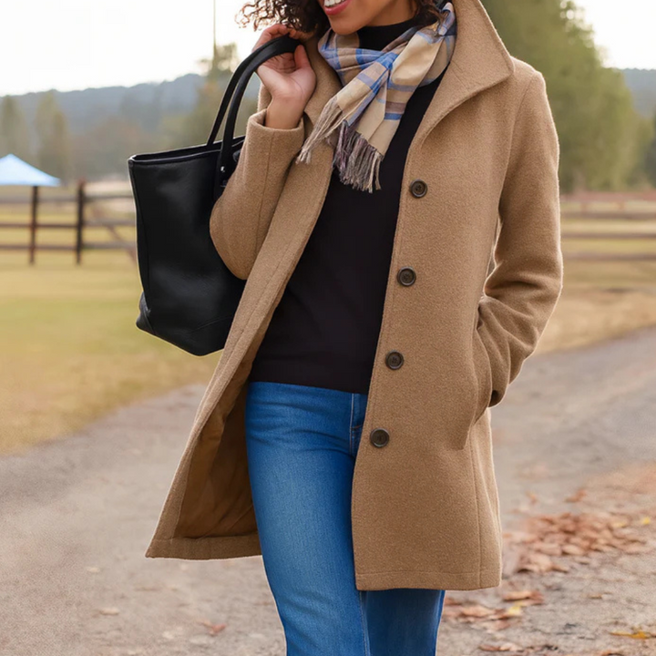Julia | Long manteau classique cintré pour femme