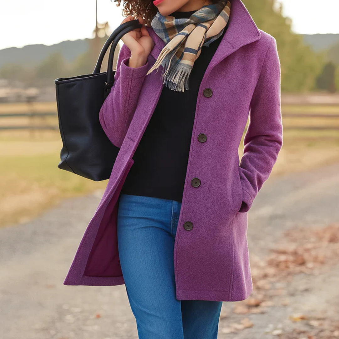 Julia | Long manteau classique cintré pour femme