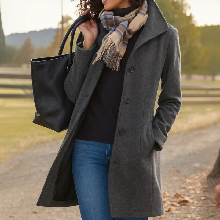 Julia | Long manteau classique cintré pour femme