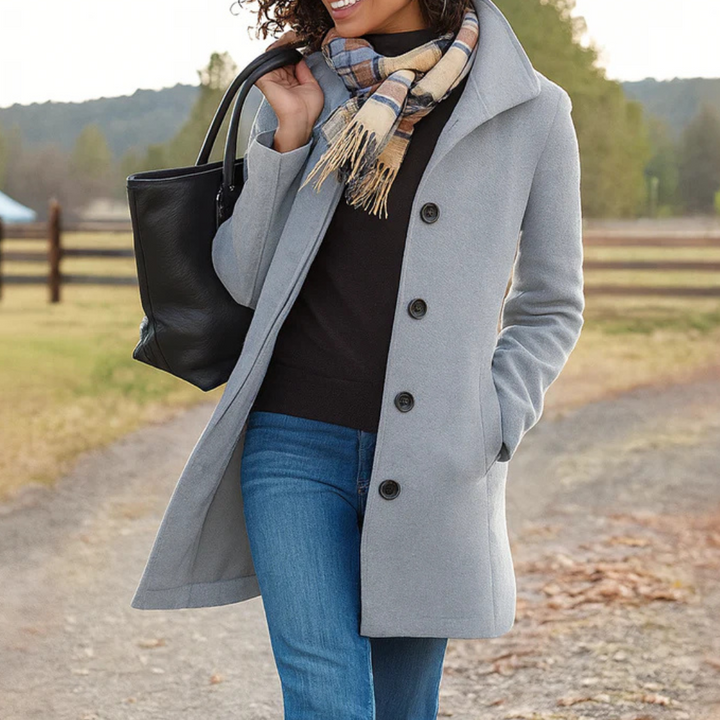 Julia | Long manteau classique cintré pour femme