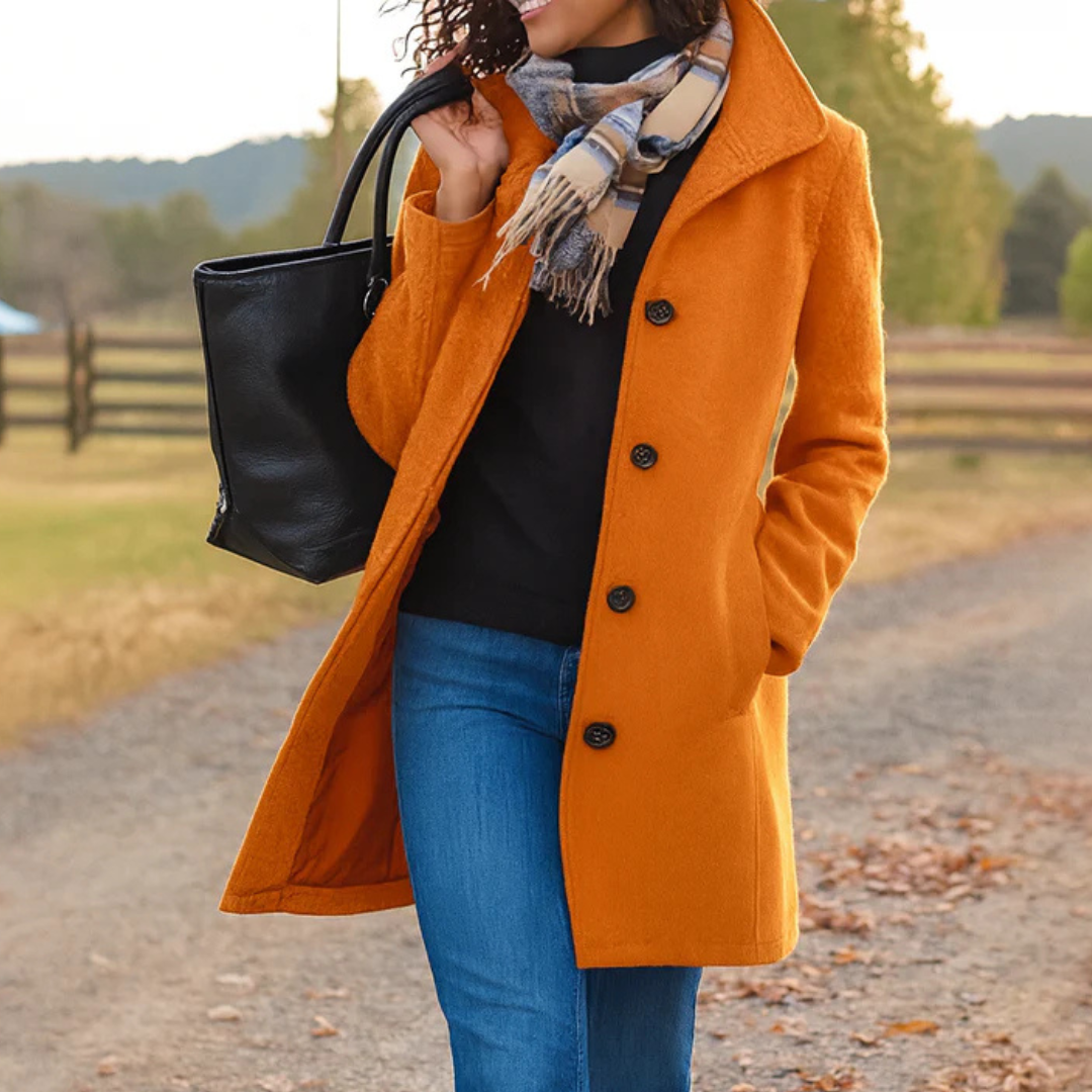 Julia | Long manteau classique cintré pour femme