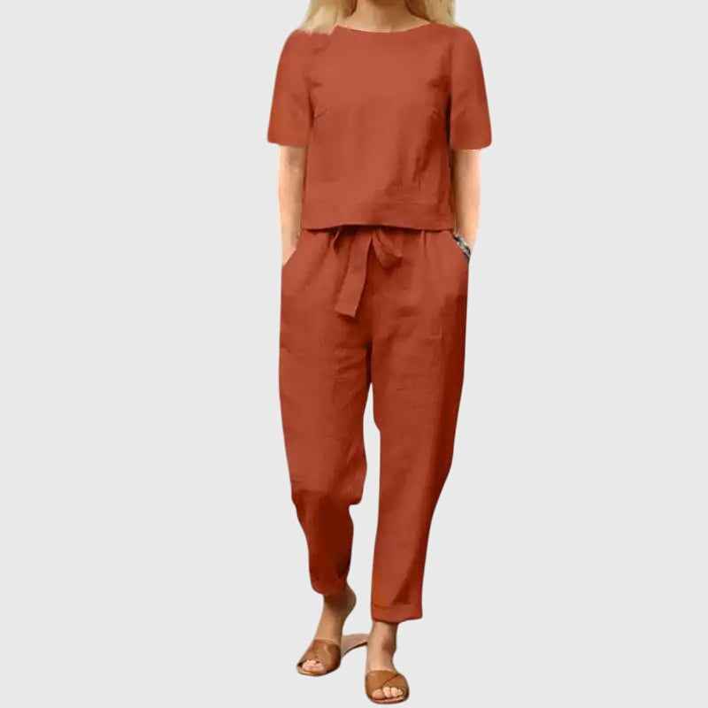 Lana | Ensemble coordonné pour femmes, coupe décontractée, aspect lin, été