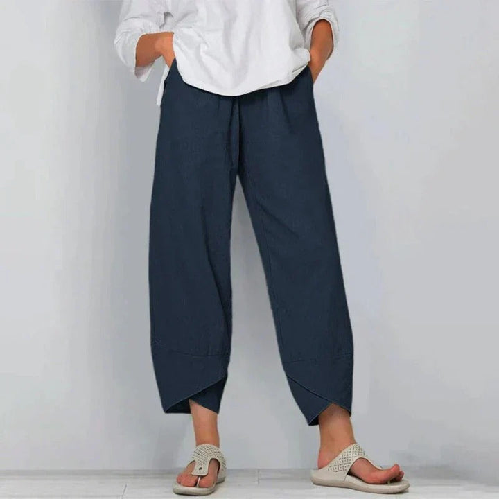 Marit | Pantalon court pour femme taille haute à jambes larges