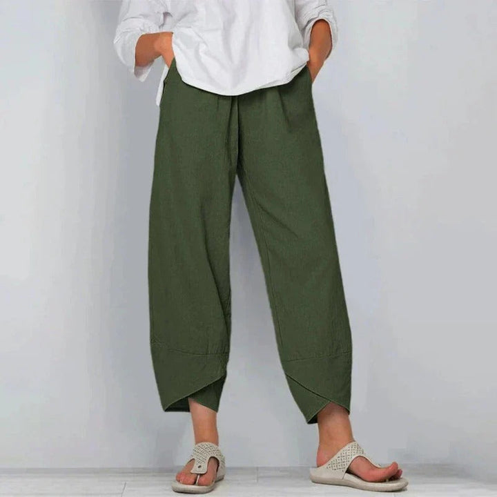 Marit | Pantalon court pour femme taille haute à jambes larges