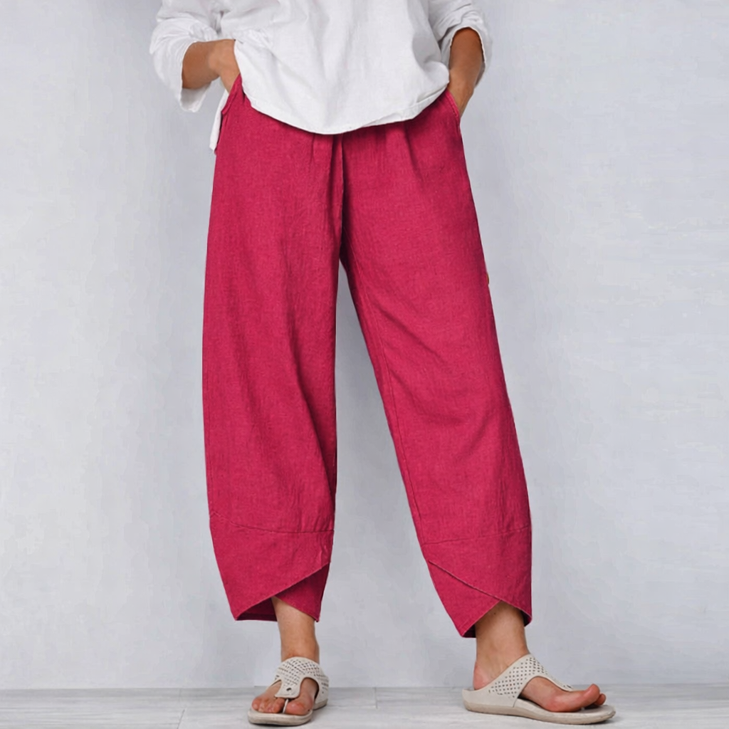 Marit | Pantalon court pour femme taille haute à jambes larges