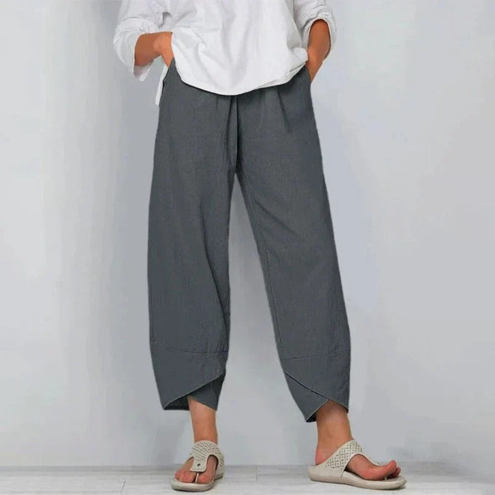 Marit | Pantalon court pour femme taille haute à jambes larges