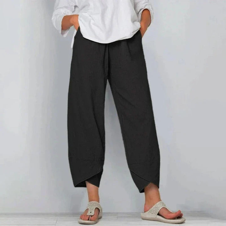 Marit | Pantalon court pour femme taille haute à jambes larges