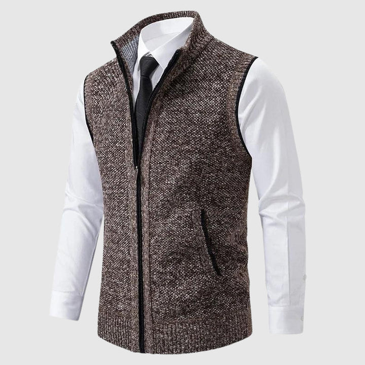 Olivier | Gilet sans manches pour homme, élégant et décontracté, à col montant et fermeture zippée