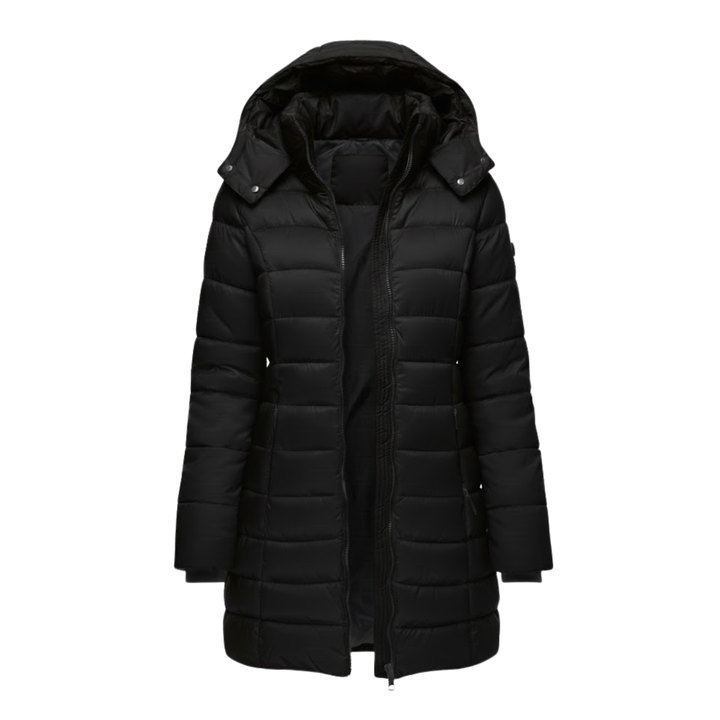 Noor | Dames Gewatteerd Capuchon Middellange Parka