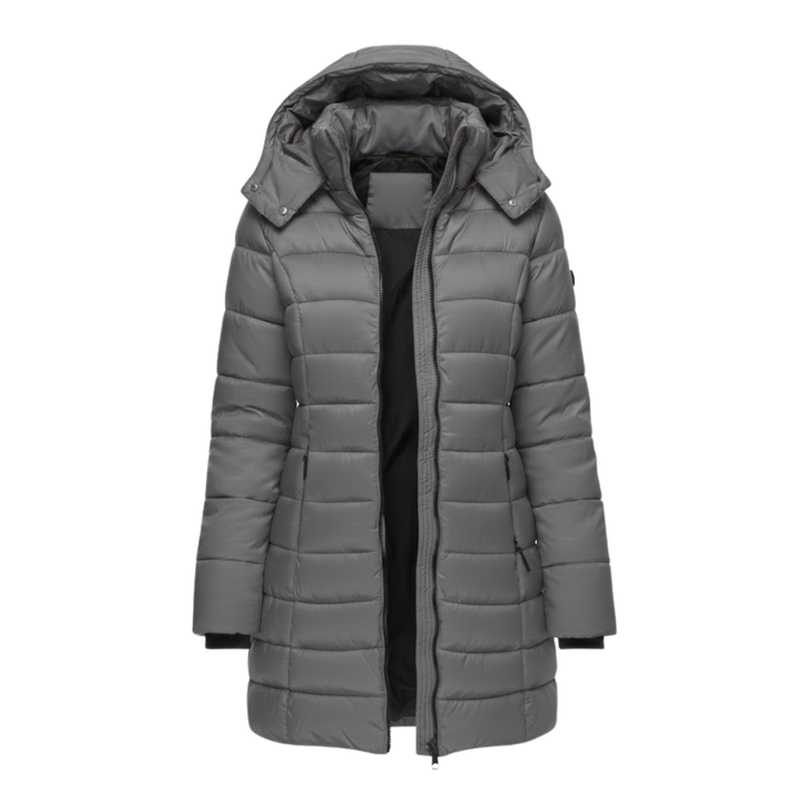 Noor | Dames Gewatteerd Capuchon Middellange Parka