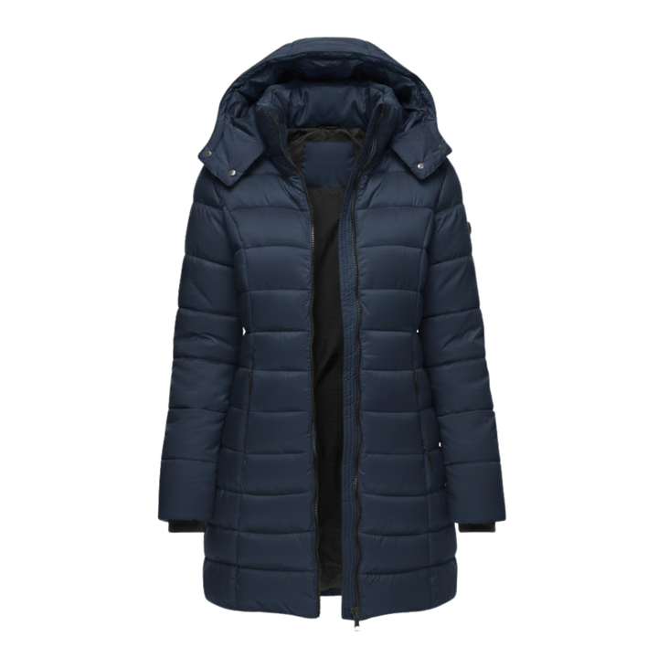 Noor | Dames Gewatteerd Capuchon Middellange Parka