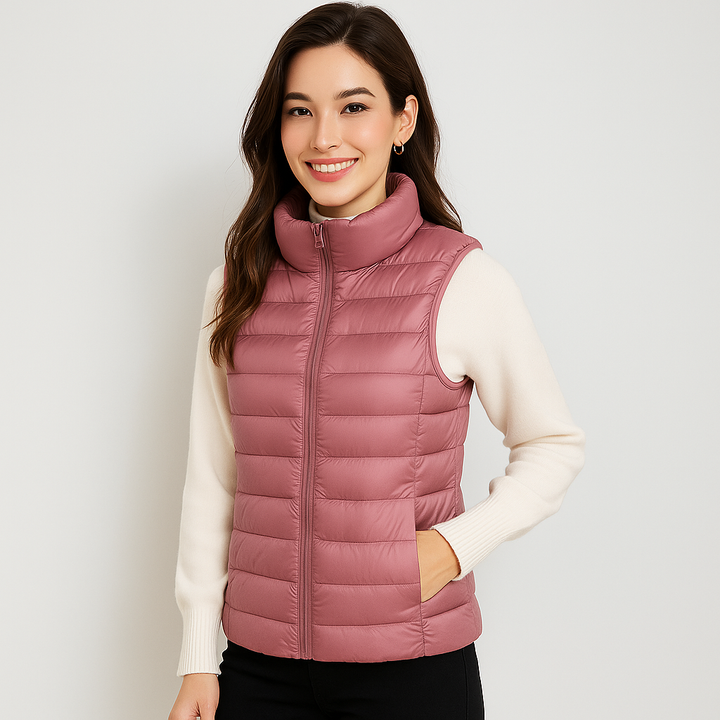 Noor | Gilet matelassé pour femme à col montant