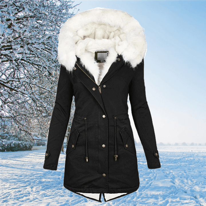 Nora | Parka d’hiver pour femme à capuche en fourrure et cordon de serrage