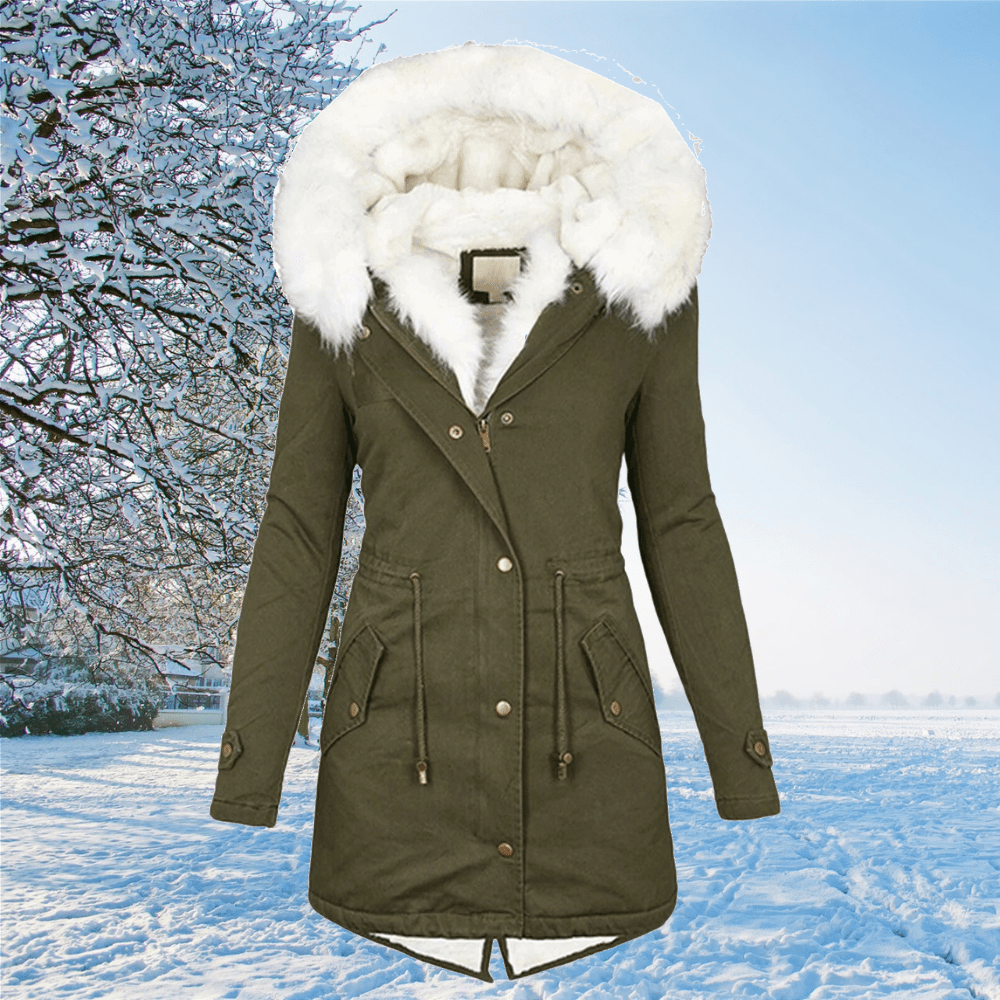Nora | Parka d’hiver pour femme à capuche en fourrure et cordon de serrage