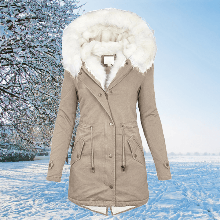 Nora | Parka d’hiver pour femme à capuche en fourrure et cordon de serrage