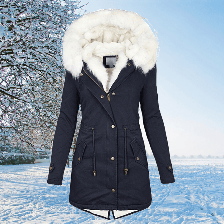 Nora | Parka d’hiver pour femme à capuche en fourrure et cordon de serrage