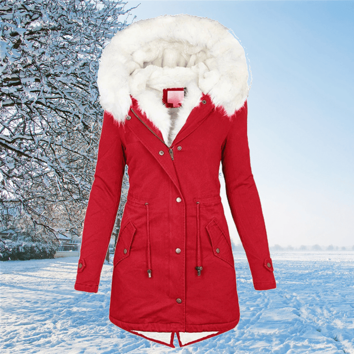 Nora | Parka d’hiver pour femme à capuche en fourrure et cordon de serrage
