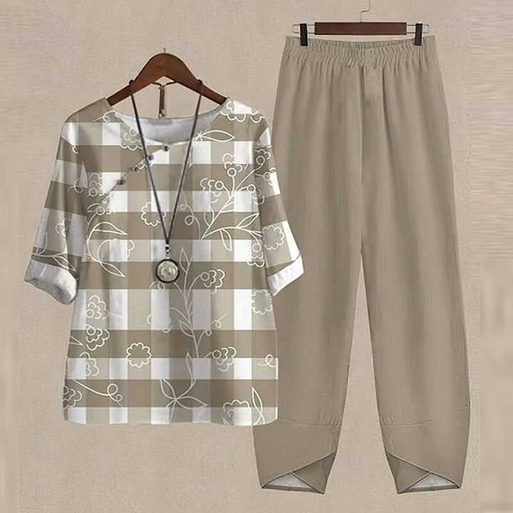 Nova | Ensemble ample à manches courtes et col rond pour femme
