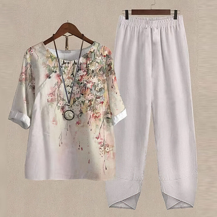 Nova | Ensemble ample à manches courtes et col rond pour femme