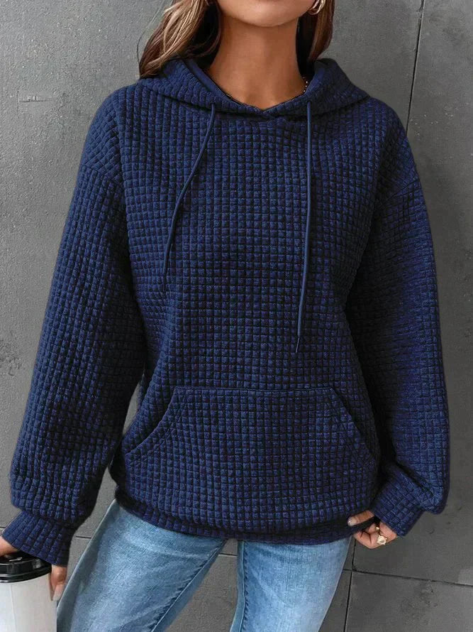 Sanne | Sweat à capuche oversize pour femme en maille gaufrée