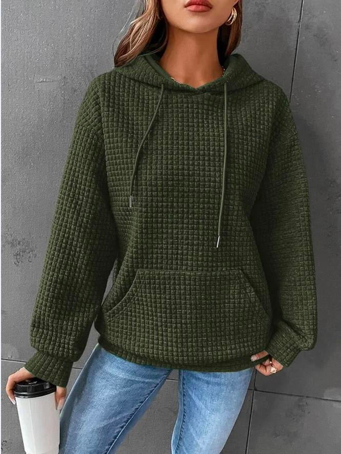 Sanne | Sweat à capuche oversize pour femme en maille gaufrée