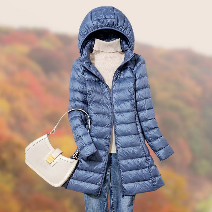 Wies | Veste d’hiver légère mi-longue pour femme à capuche