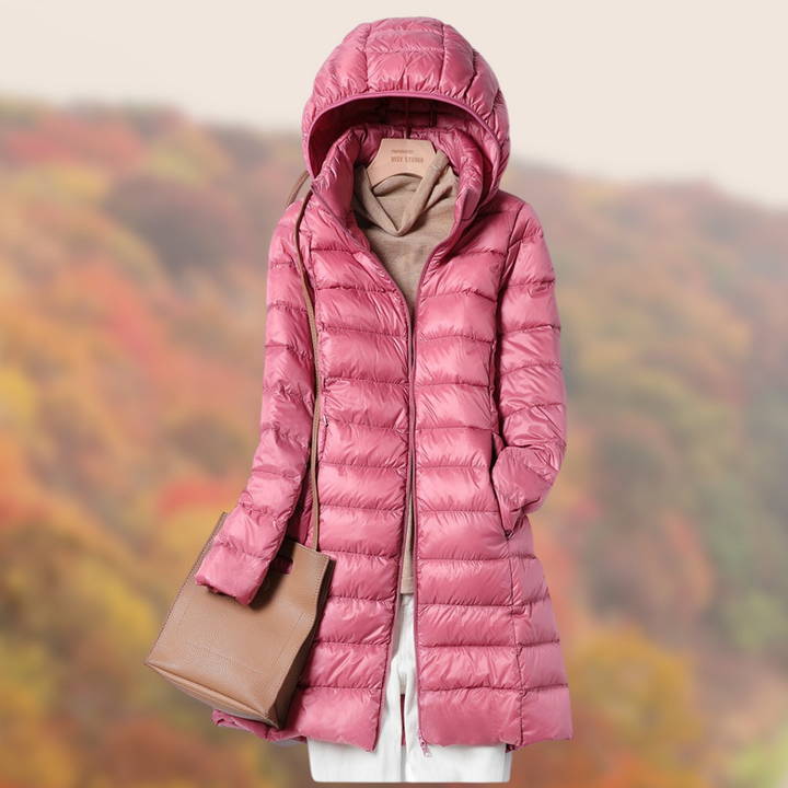 Wies | Veste d’hiver légère mi-longue pour femme à capuche