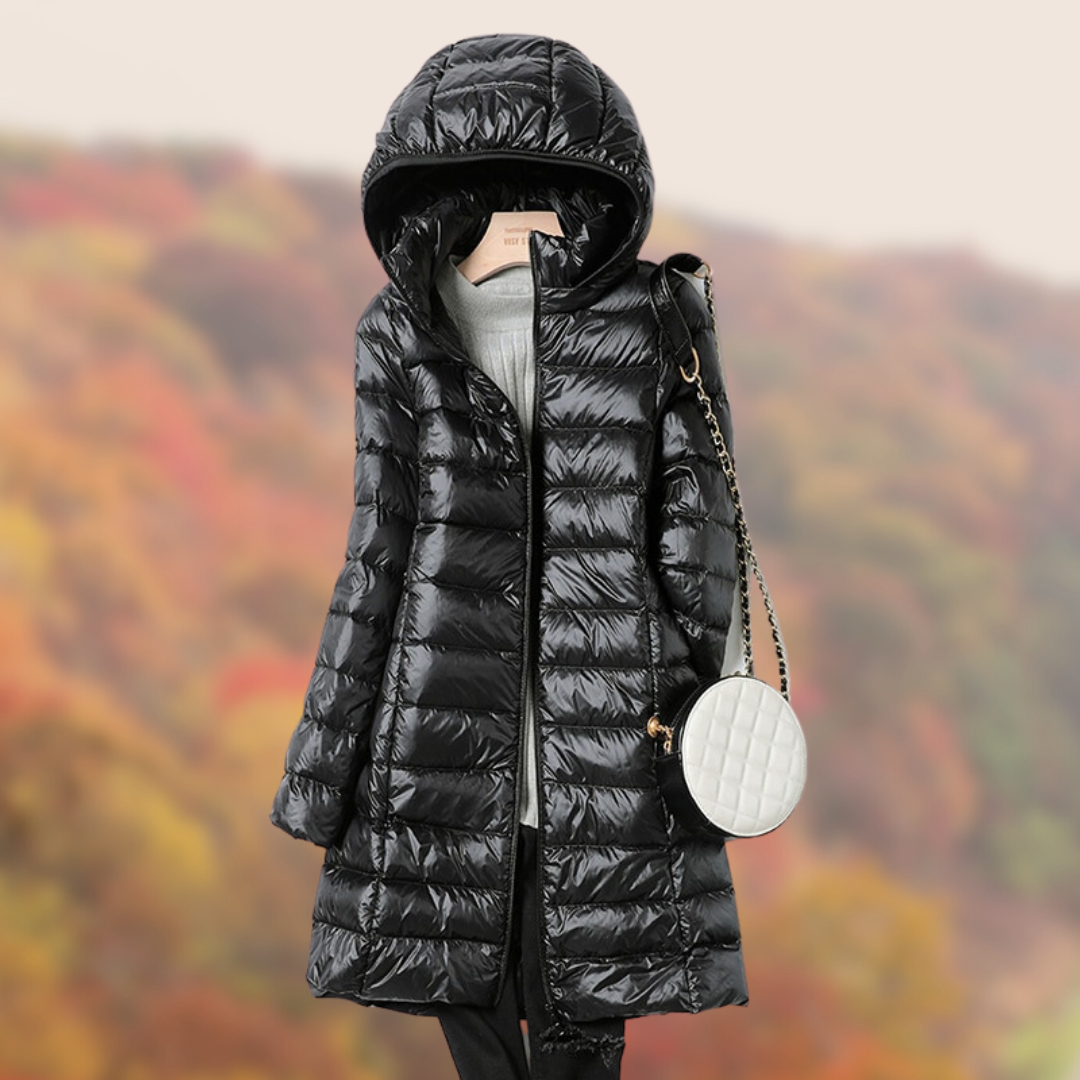 Wies | Veste d’hiver légère mi-longue pour femme à capuche