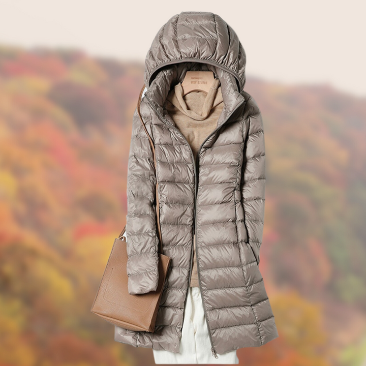 Wies | Veste d’hiver légère mi-longue pour femme à capuche