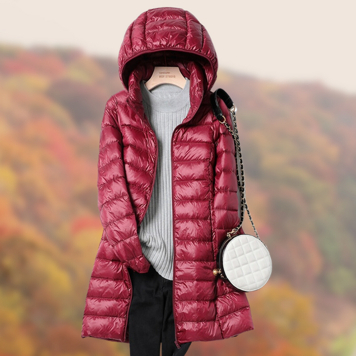Wies | Veste d’hiver légère mi-longue pour femme à capuche