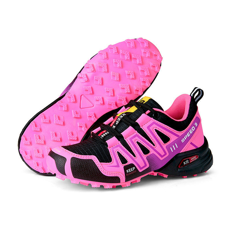 Anouk zwartroze trail hardloopschoenen met zool zicht