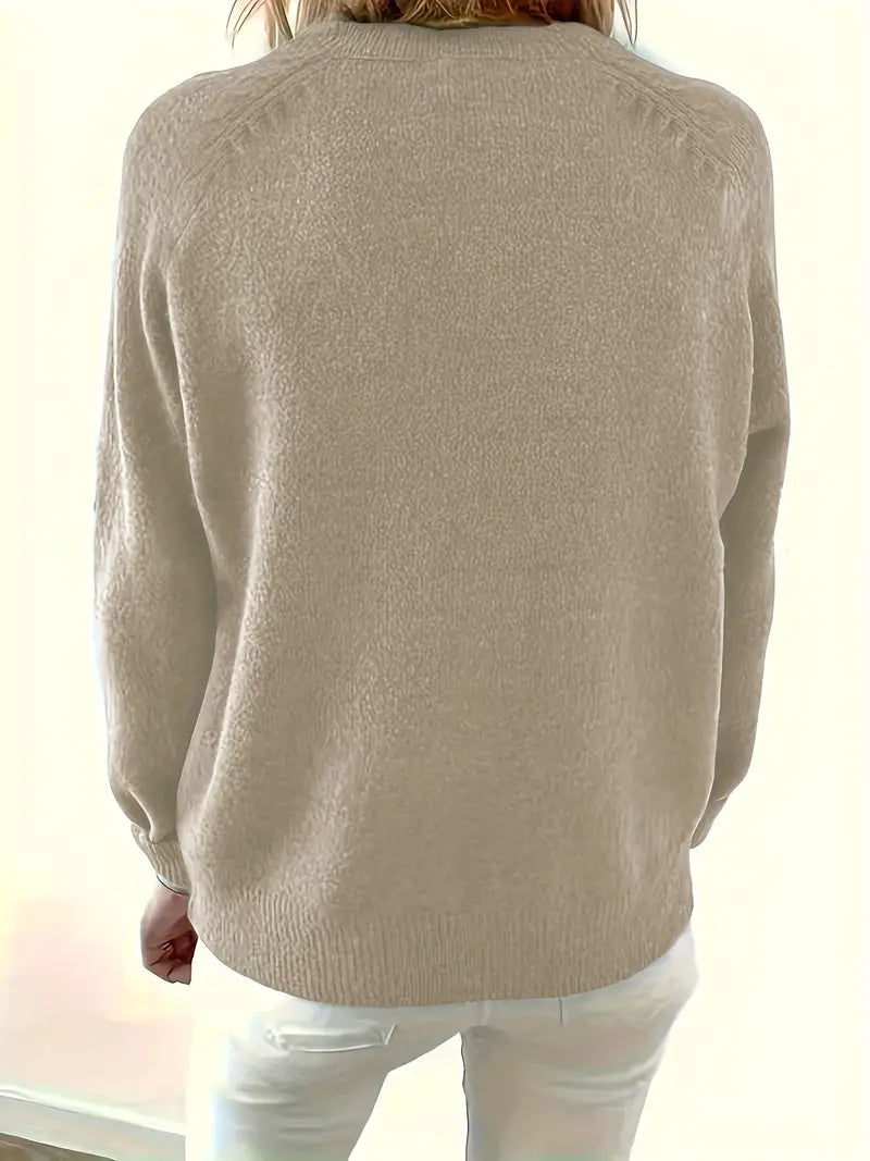 Anouk beige trui, achteraanzicht