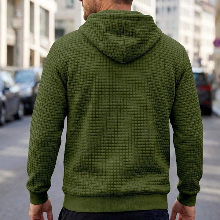 Bram hoodie achteraanzicht in legergroen