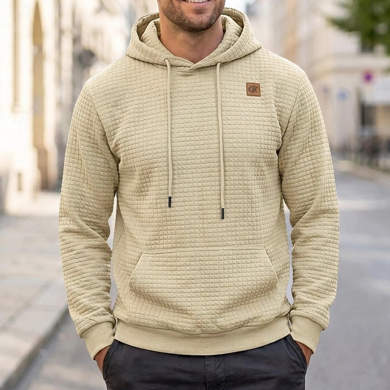 Bram hoodie vooraanzicht in zandkleur